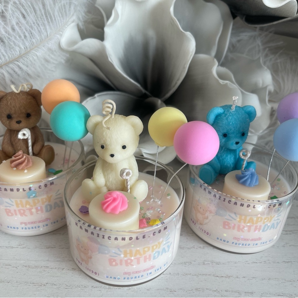 Bear Birthday candles